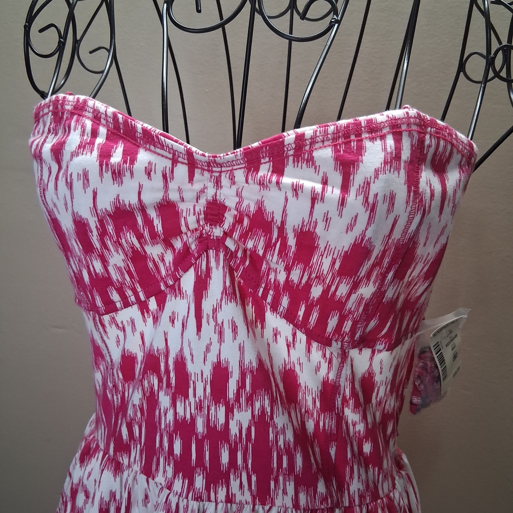 Aéropostale Strapless Pink Ikat Dress - Size M - New with Tags and Straps - Picture 4 of 12